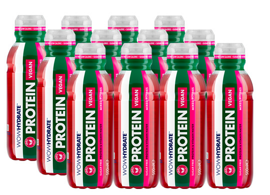 Vegan Protein Drink - Pack of 12 - Sports Water - WOW Hydrate